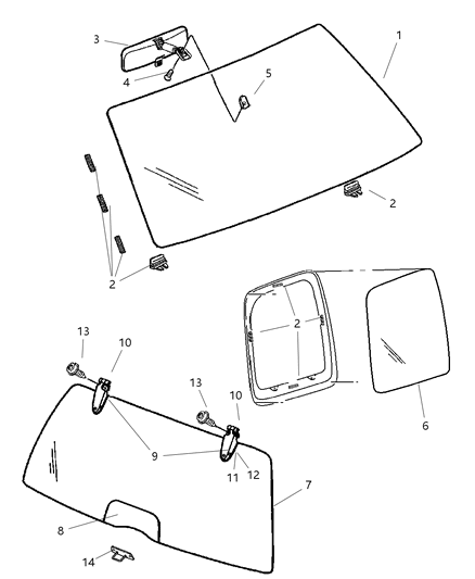 2005 Jeep Liberty Mirror Inside Rearview Diagram for 5064017AB