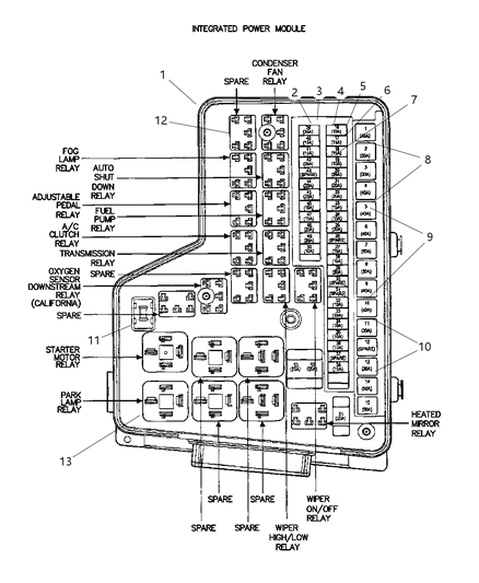 2010 Dodge Ram 1500 Module Totally Integrated Power Diagram for 4692194AF