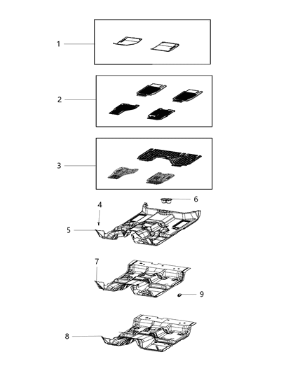 2017 Ram 3500 Pickup Carpet & Mats Diagram