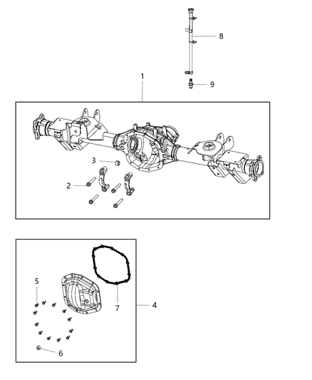 2021 Jeep Gladiator Axle Housing, Rear Diagram for 68474093AA