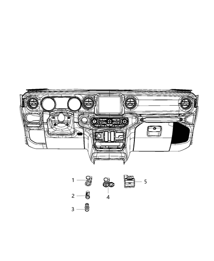 2021 Jeep Wrangler U Connect Media & Charging Center Diagram 2 - Thumbnail