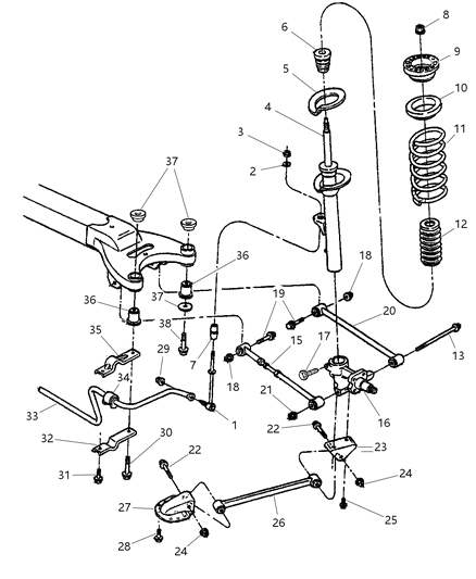 2000 Chrysler LHS Rear Lateral Link Diagram for 4581258AB