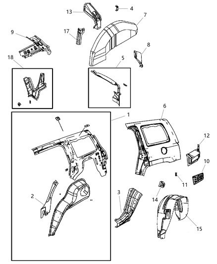 2014 Jeep Patriot Exhauster Bodyside Aperture Diagram for 5058636AC