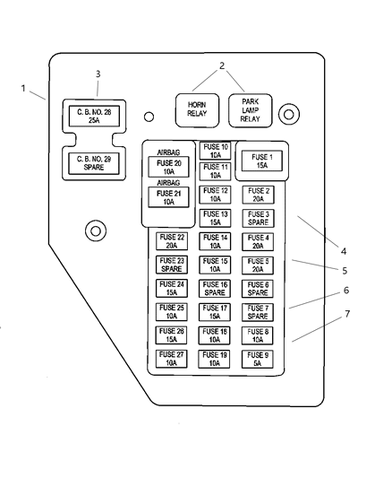 2003 Dodge Durango Junction Block Relay Diagram for 56049035AB