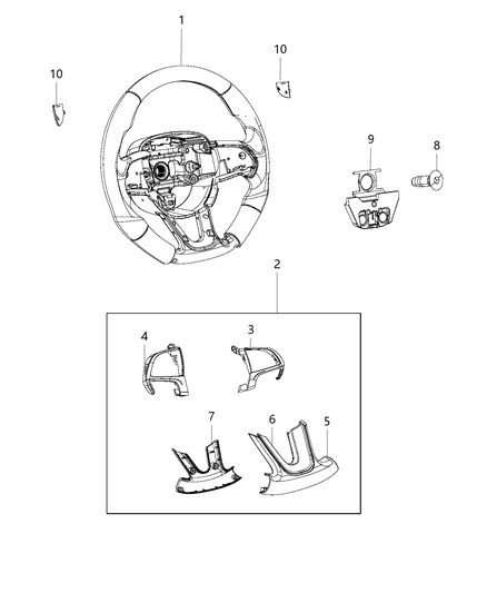 2019 Jeep Grand Cherokee Cover Assembly Diagram for 6VC76TASAA