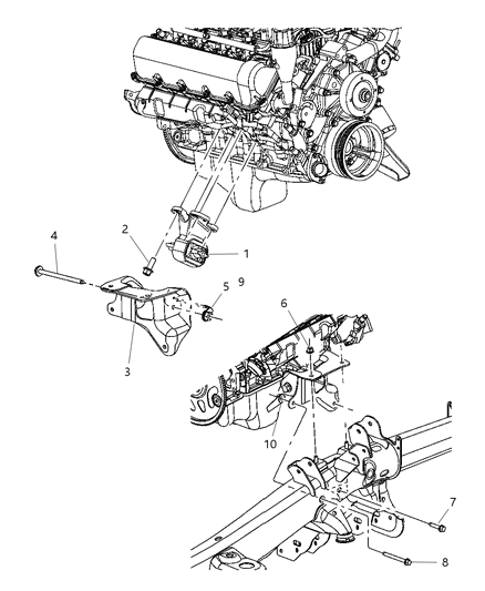 2004 Dodge Durango Engine Mounting, Front Diagram 4 - Thumbnail