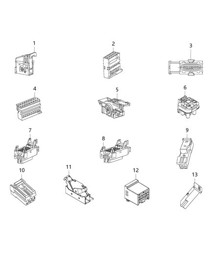 2019 Jeep Renegade Connector Electrical Line Warning Node (Nlg) Diagram for 68268752AA
