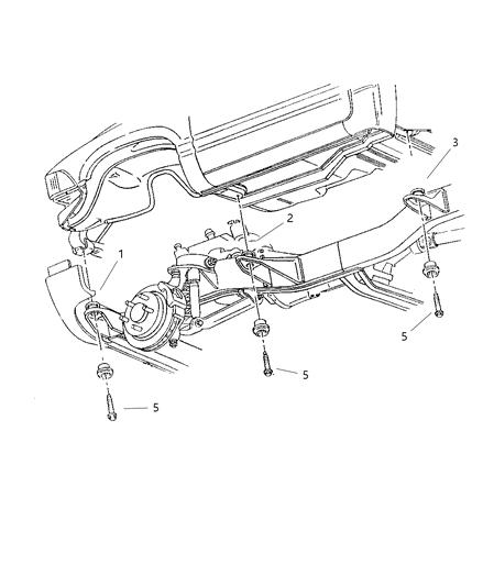 2002 Dodge Ram 3500 Regular Cab Body Hold Down & Front End Mounting Diagram