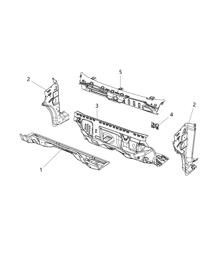 2016 Ram ProMaster City Cowl, Dash Panel & Related Parts Diagram