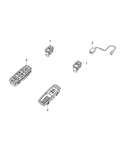 2019 Dodge Journey Switches, Doors, Mirrors And Liftgate Diagram 2 - Thumbnail