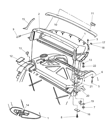 2000 Dodge Viper Tail Lamp Washer Diagram for 4073371