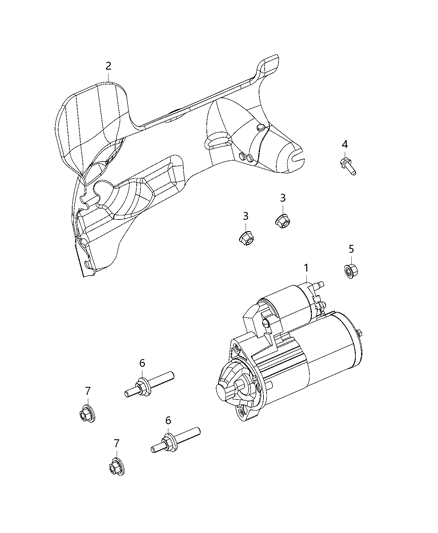 2021 Dodge Durango Starter & Related Parts Diagram 4 - Thumbnail