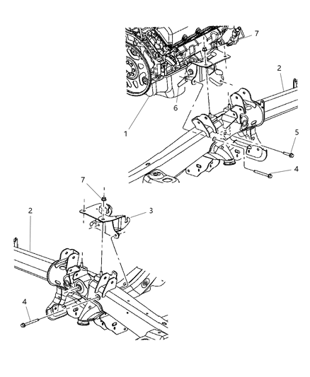 2006 Dodge Durango Front Mount Brackets To Engine Diagram 2 - Thumbnail