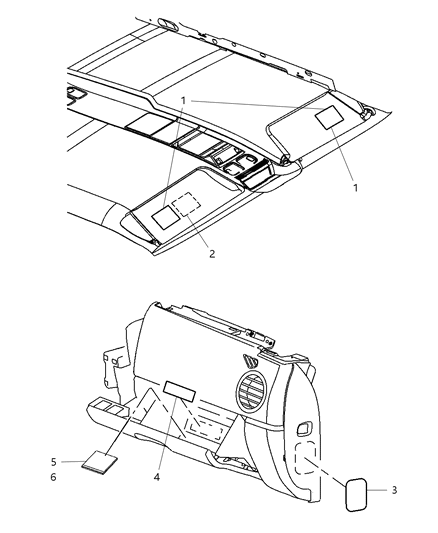 2007 Jeep Liberty Tire Pressure Label Diagram for 52088963AB