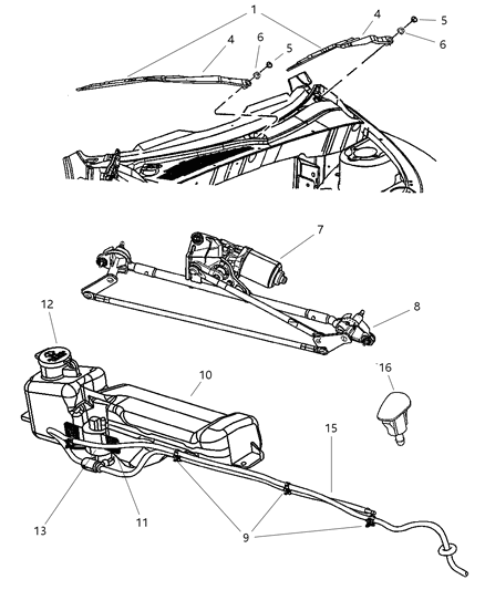 2003 Chrysler PT Cruiser Wiper Motor Diagram for 5018450AA