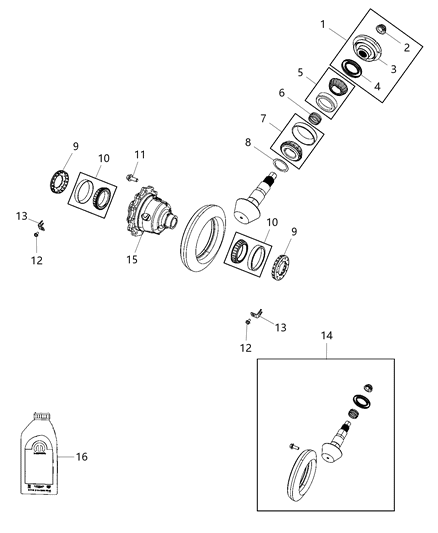 2020 Ram 3500 Cab Chassis Differential Assembly, Rear Diagram