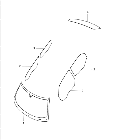2014 Dodge Charger Windshield, Front Diagram for 68102840AB
