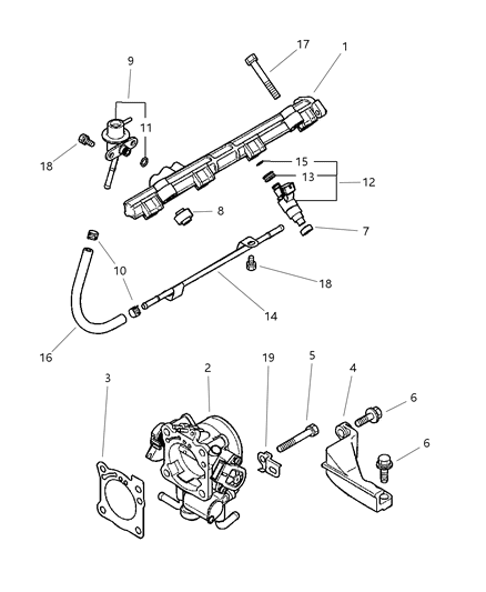 2001 Chrysler Sebring Coupe Fuel Rail Diagram 1 - Thumbnail
