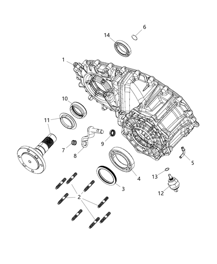 2015 Ram 3500 Cab Chassis Front Case & Related Parts of Transfer Case Diagram 6 - Thumbnail