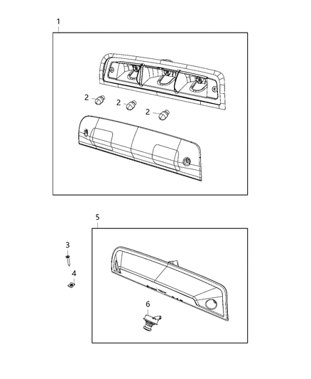 2020 Ram 2500 Parts, Tail Lamps Service Diagram 1 - Thumbnail