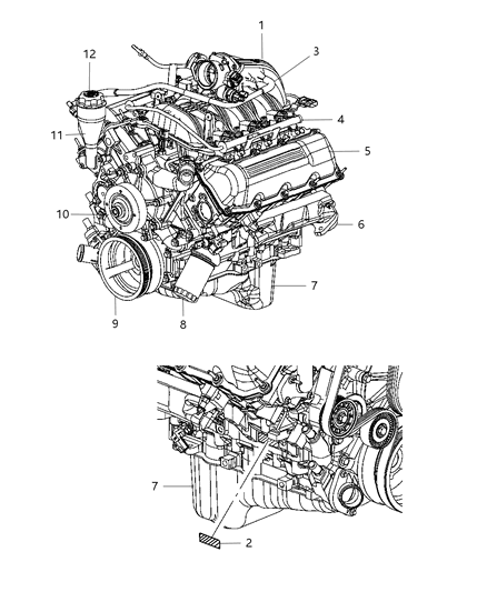 2007 Dodge Durango Engine Assembly And Identification Diagram 1 - Thumbnail