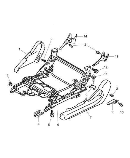 2004 Dodge Stratus Coupe Adjuster, Shields And Attaching Parts, Left With Power Seat Diagram