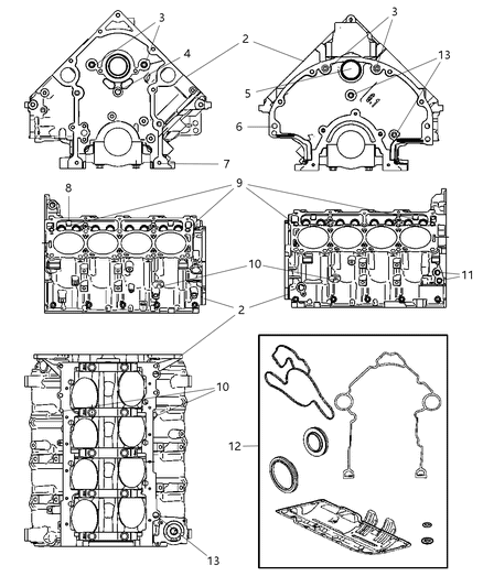 2007 Dodge Ram 3500 Pickup Cylinder Block And Hardware Diagram 1 - Thumbnail