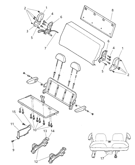 2007 Dodge Grand Caravan Second Seat - Bench Diagram 1 - Thumbnail