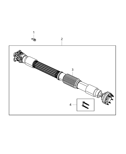 2013 Jeep Wrangler Shaft - Drive of Front Axle; Differential And Drive Line Diagram 2 - Thumbnail