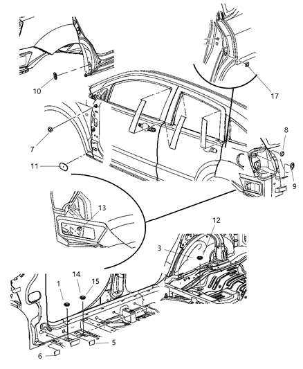 2008 Dodge Caliber Plug, Iso. Tower To Dash Panel Extension Diagram for 5255216