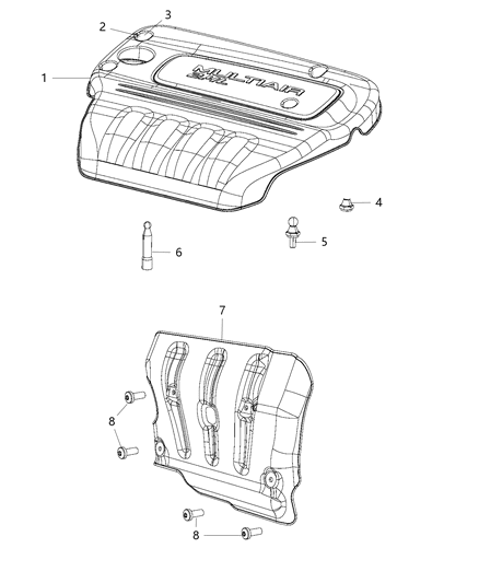 2018 Jeep Compass Engine Cover & Related Parts Diagram 4 - Thumbnail