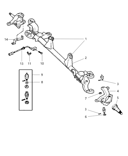 2004 Jeep Grand Cherokee Housing - Front Axle Diagram 1 - Thumbnail