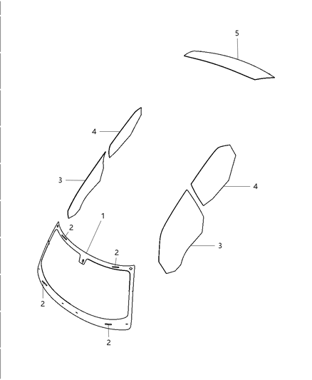 2019 Chrysler 300 Glass Rear Door Diagram for 55113490AC