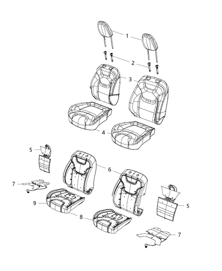2019 Jeep Cherokee Front Seat - Bucket Diagram 5 - Thumbnail