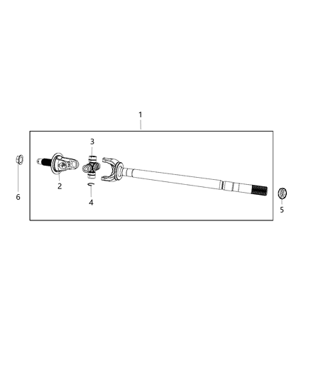 2018 Ram 3500 Pickup Shaft , Axle of Front Axle; Differential And Drive Line Diagram 2 - Thumbnail