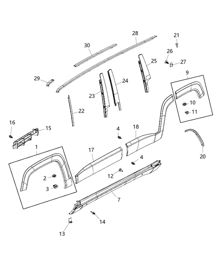2016 Jeep Renegade Bracket Retainer Diagram for 68202176AA