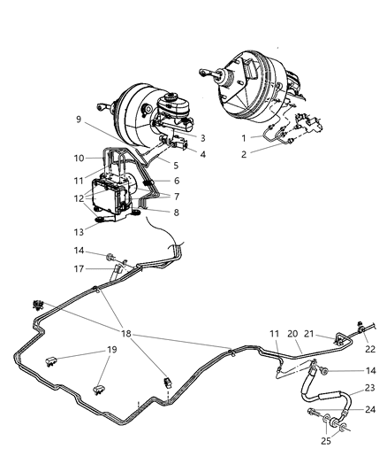 2006 Jeep Wrangler Brake Lines & Hoses, Front Diagram 3 - Thumbnail