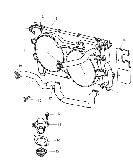 2000 Chrysler Voyager Radiator & Related Parts Diagram 2 - Thumbnail