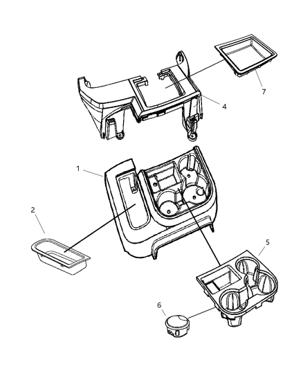 2007 Dodge Ram 3500 Pickup Console Floor Front Diagram 2 - Thumbnail