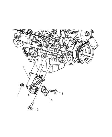 2004 Dodge Ram 1500 Engine Mounting, Front Diagram 2 - Thumbnail