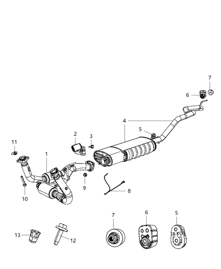 2010 Jeep Grand Cherokee Exhaust System Diagram 2 - Thumbnail
