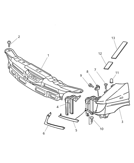 2005 Dodge Sprinter 3500 Panel Support, Passenger Side Diagram for 5104169AA