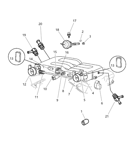 1997 Chrysler Concorde Screw Throttle Position Sensor Diagram for 4778462