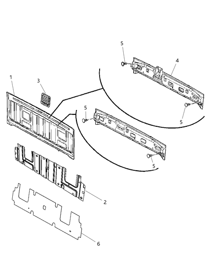 2011 Ram 5500 Aperture Panel And Pillar Supports - Cab Back Diagram