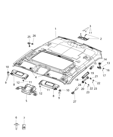 2019 Dodge Challenger Retainer Diagram for 68207630AA