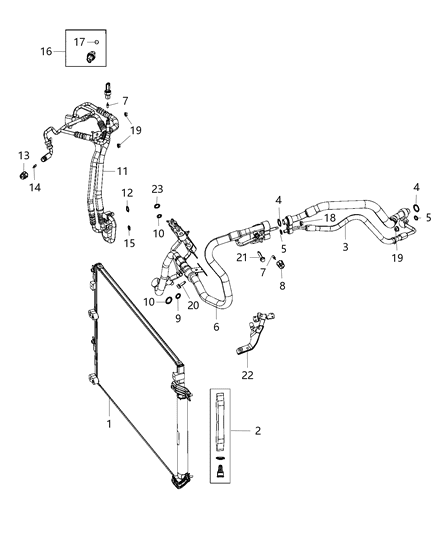 2019 Jeep Cherokee Liquid Line Diagram for 68288396AA
