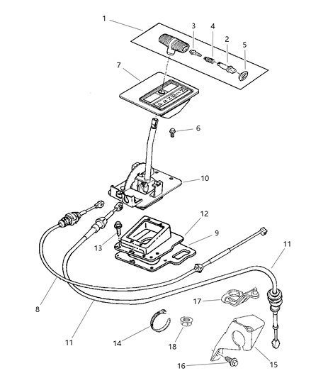 1999 Jeep Cherokee Shift Panel Diagram for 5GC35LAZAB