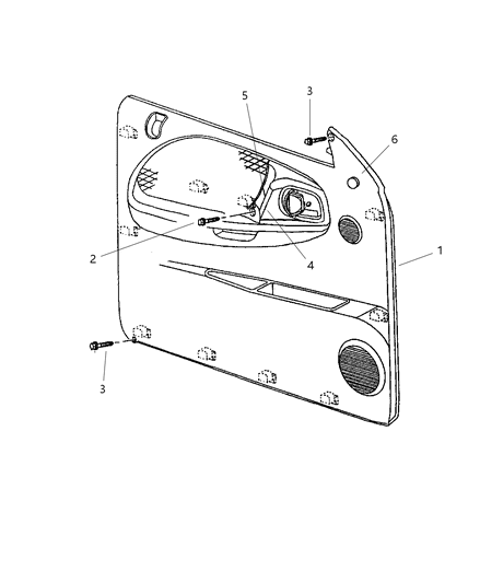 1997 Dodge Dakota Door Trim Panel, Front Diagram for RF531AZAA