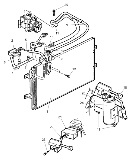 1998 Dodge Ram Wagon Fitting A/C Pre - Charge Diagram for 5003271AA