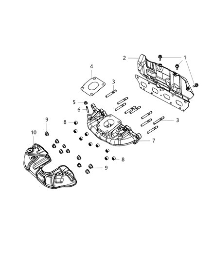 2015 Jeep Renegade Manifold Exhaust Diagram for 68212059AA